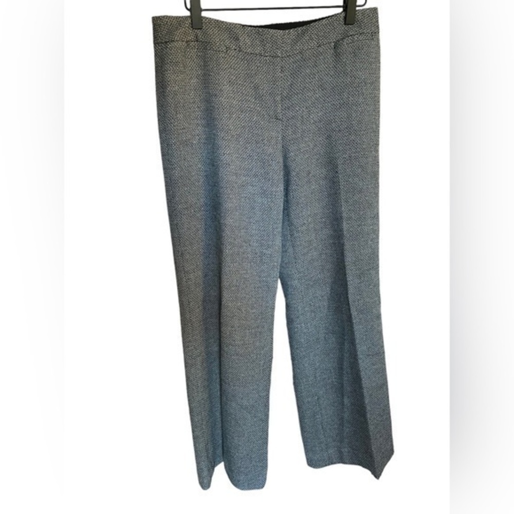Classiques Entier Wool viscose Blend Dress Pants 8 Black White Wide Leg Lined